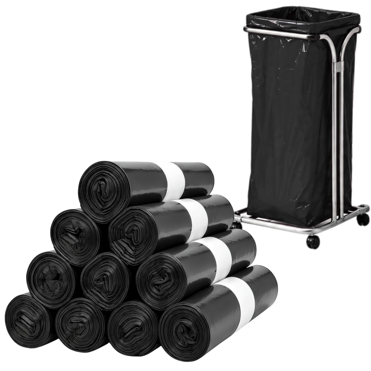 Müllsäcke 120L - EXTRA STARK - 70μ- schwarz, á20 Rolle – Bild 3