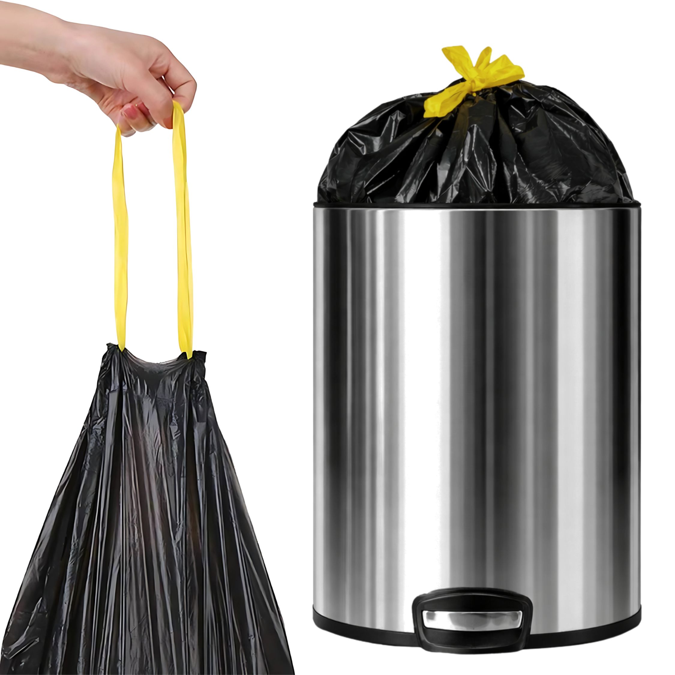 Müllsäcke 120L MIT ZUGBAND, schwarz, á25 Rolle