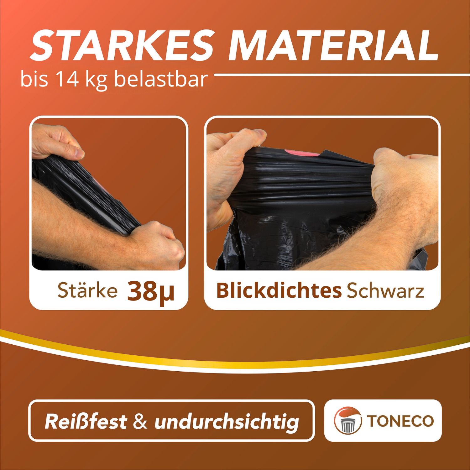 Müllsäcke 120L MIT ZUGBAND, schwarz, á25 Rolle